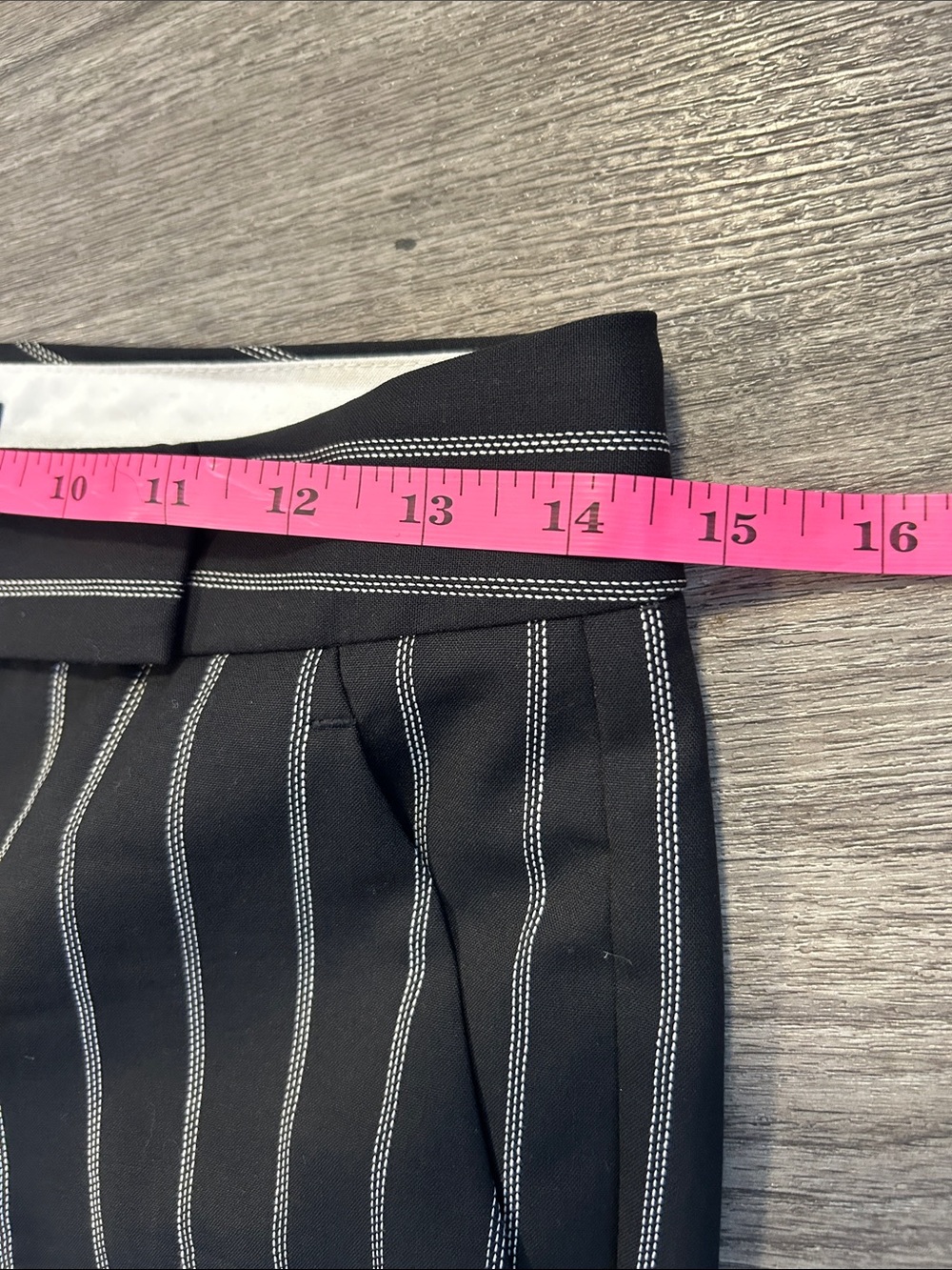 Theory Wool Pinstripe Bootcut Dress Pants Black White Career Trousers Size 2 - Picture 6 of 7